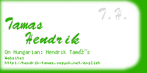 tamas hendrik business card